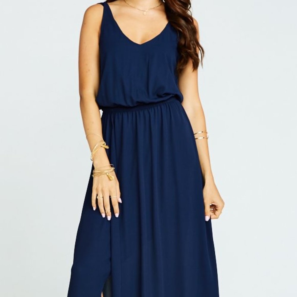 Show Me Your Mumu Kendall Maxi Rich Navy Crisp